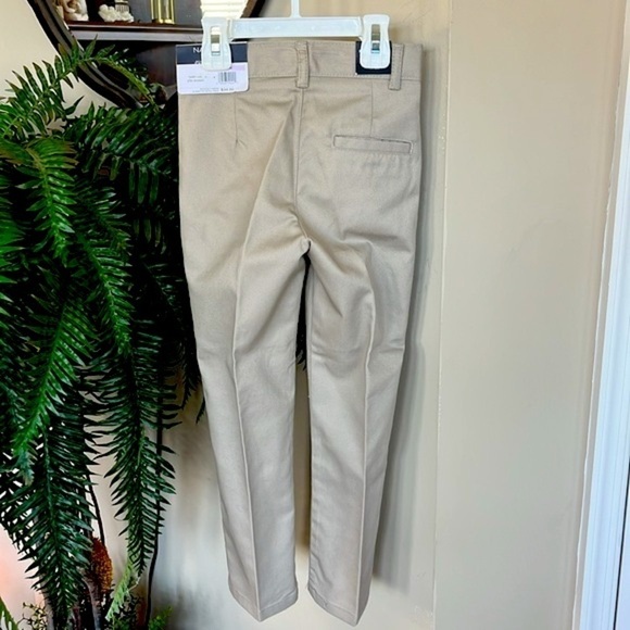 Brand New Nautica Boys School Uniform Khaki Pants Flat Front Adjustable Waist - Picture 3 of 16